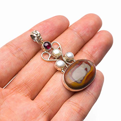 Améthyste pendentif argent 925 fait main avec perle de rivière véritable - 3