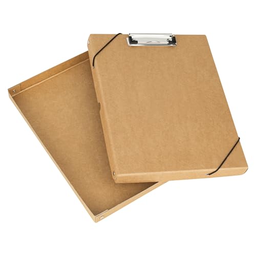Original Falken ClipBox Nature. Made in Germany. 25 mm hoch DIN A4. Aufbewahrungsbox mit Clip und 2 Gummizügen. Deckel aus stabilem Karton Vegan Geschenkbox Transportbox Schachtel Allzweckbox