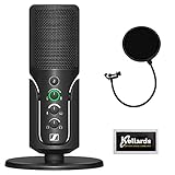 Sennheiser Profile USB Condenser Microphone with Desktop Stand Bundle with Kellards Pop Filter and 5-Pack Cleaning Wipes