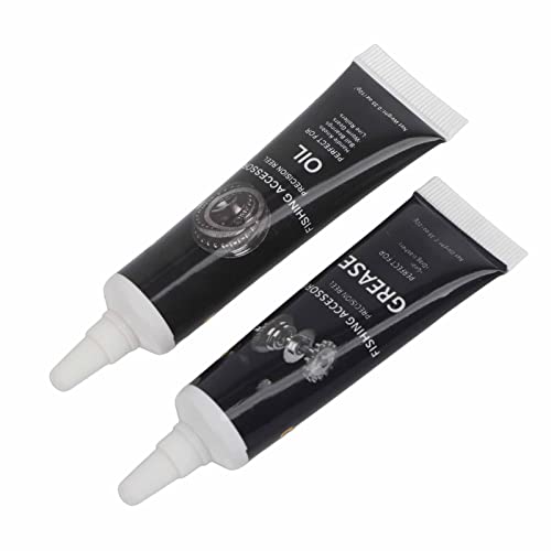 Ejoyous Fishing Reel Oil, 2Pcs Reel Oil Lubricant Grease Maintenance Tool Kit for Bearings Spinning Baitcasting Spincast (Black) - Thumbnail 6