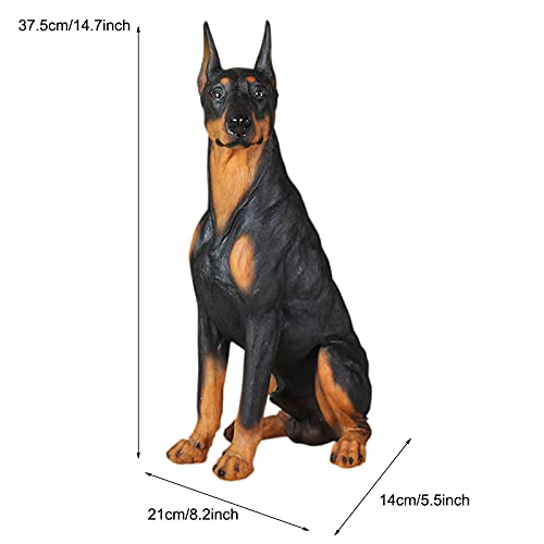 Cllx Garden Ornaments, Realistic Doberman Dog Statue, Animal Memorial Figurines, Resin Sculpture Waterproof, Decorated In Outdoor Home Courtyard Grass,Sitting #TOP5