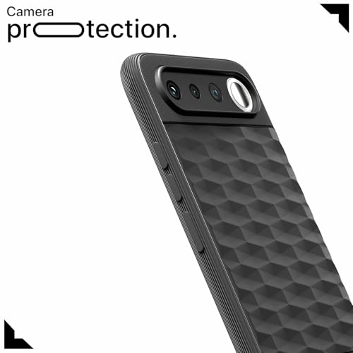 Image of Pikkme Back Cover for Realme 16 5G Camera Protection 3D Hexa Cube Design Silicone Protective Bumper Case (Black)
