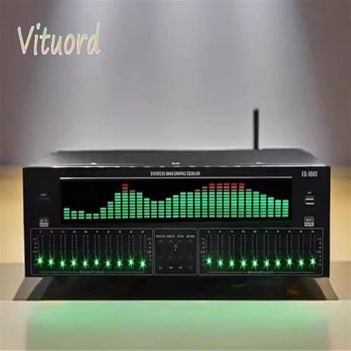 Procesador de karaoke de audio digital con pantalla de frecuencia en tiempo real, sintonización dual de 10 bandas, 12 patrones de ritmo para estudio en casa y actuaciones en vivo