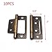 T Tulead Antique Cabinet Hinges 2-Inch Bronze Hinge Non-Mortise Hinge Interior Door Hinges Pack of 10 with Mounting Screws