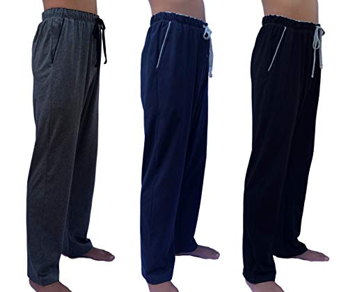 GIVEITPRO 3 Saver Pack – Premium 100% Cotton Jersey Knit Pajama Pant Bottoms - Yarn-dye2