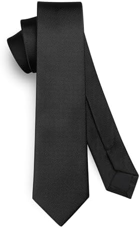 HISDERN Men's Tie Slim Plain Silk Ties for Men Classic Formal Elegant Tie Wedding Party Business Tie 6 cm