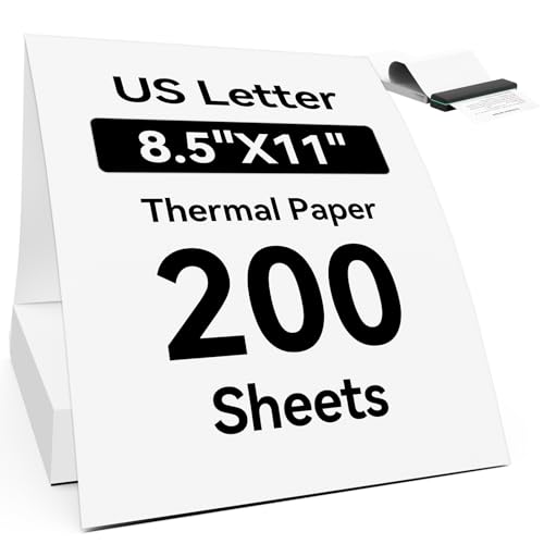 Papel térmico continuo de 8.5 x 11 pulgadas con embalaje a prueba de humedad