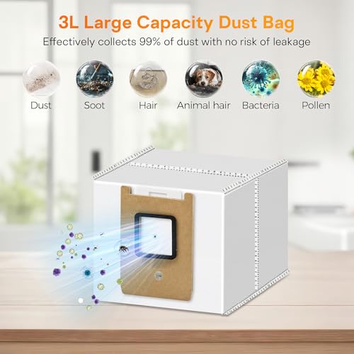 Image of 23 Pack Replacement Parts for eufy Omni E25 /E28 Robot Vacuum Cleaner | 2 Pairs Main Brushes 2 Roller Mops 4 HEPA Filters 6 Side Brushes 6 Dust Bags 1 Cleaning Brush