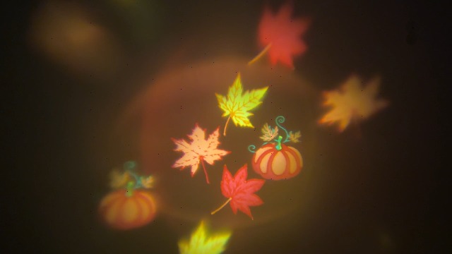 Image of Fall Flameless Candles Projector Lights with Pumpkin Maple Leaf Projection