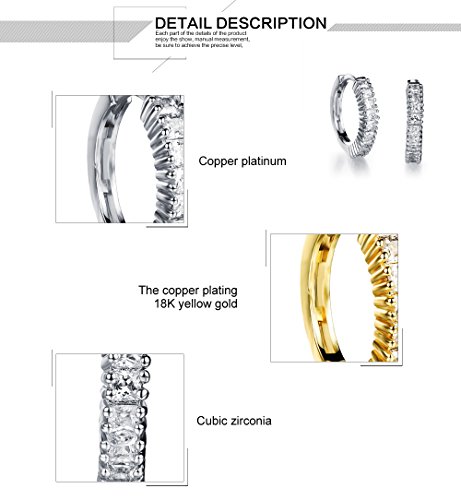 18K Gold Tone Titanium Steel Lucky Rhinestone Hoop Earrings For Women #TOP3