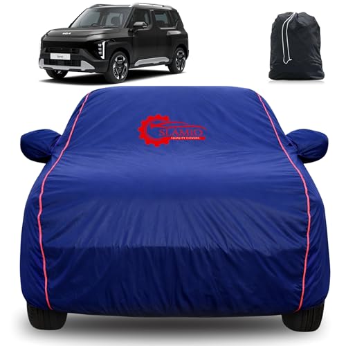 Image of 100% Waterproof Car Cover for Kia Syros 2024-2026 Model | All-Weather, Dustproof & UV Protection | Heavy-Duty 3-Layer Fabric | Custom Fit with Mirror & Antenna Pocket | Navy Blue