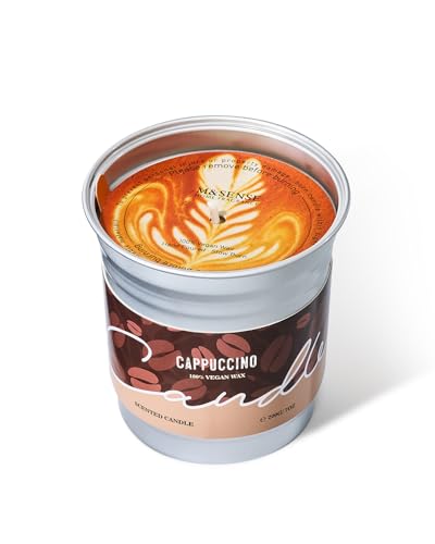 M&SENSE Velas Aromáticas de Café Cappuccino 200g, Cera de Soja...