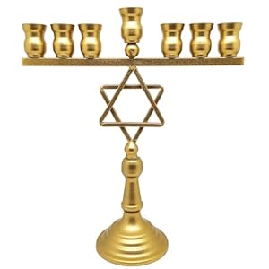 We Moment Candle Holder for Hanukkah,Gold 7 Menorahs Candlestick Holder Metal Menorah for Shabbat, Kwanzaa,Home Decor (Set of 1) We Moment Candle Holder for HanukkahGold 7 Menorahs Candlestick Holder Metal Menorah for Shabbat KwanzaaHome Decor Set of 1