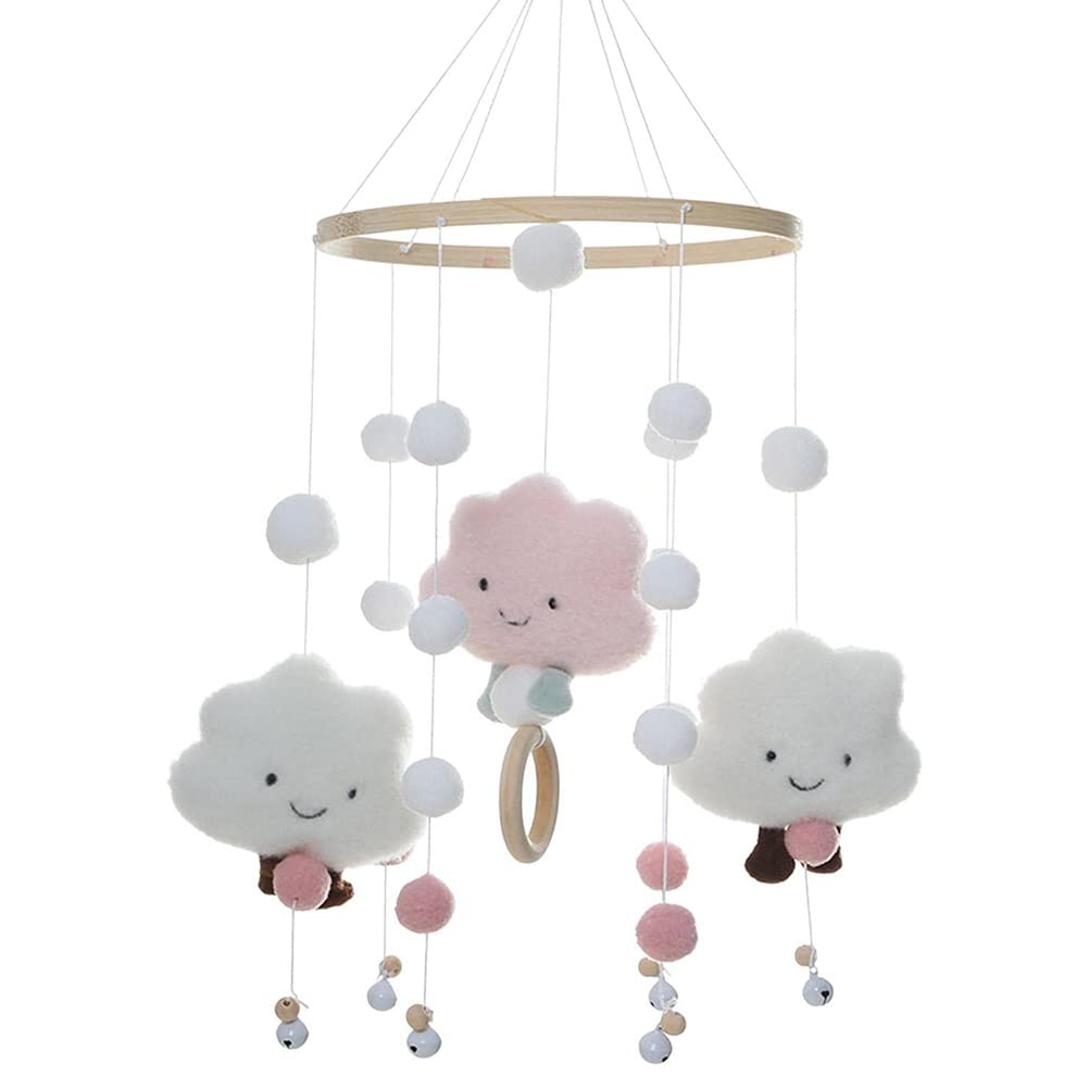 Baby Mobile for Cot, Hanging Cloud Mobile Nursery Wind Chime Children's Room Cloud Mobile Wind Chime for Baby Bed Cot