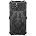 Produktbild CeeEee kompatibel mit iPhone 13 Pro Max 2021 Outdoor Schutzhülle Cover Integrierte Stoßfeste Metall und Silikon Handyhülle - Schwarz