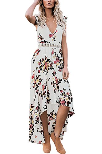 Yonala Women's Strapless Top Color Block Shirring Waist Maxi Long Chiffon Dress