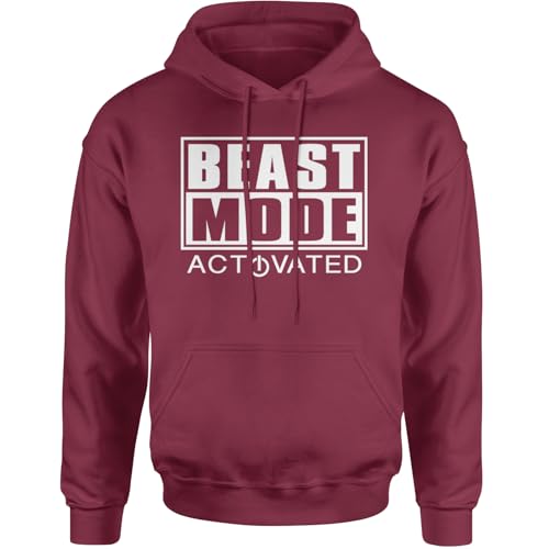 Hoodie Activated Beast Mode Adult 4X-Large Maroon