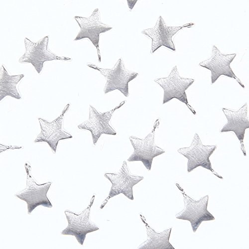 Preisvergleich Produktbild 4 Stück Stern Metall Perlen Anhänger Verbinder Charms Glieder für Ohrringe, Halsketten, Armbänder usw. Annielov MB-136 Schmuckherstellungs-Zubehör silber