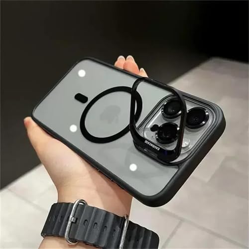 Coque iPhone 13 Pro transparente noire avec protège-objectif et anneau métal