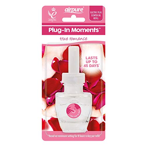 airpure Plug-in Moments Refill Air Freshener, 20ml, Long-Lasting in-Wall Fragrance Fresheners, Refills in Several Scents for Home or Office - Sweet Romance Fragrance