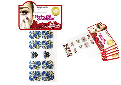 Kit 50 Películas Adesivos de Gel para Unhas Mistérios, Arte Sedução