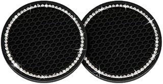 SAVITA 2 Pcs Car Cup Holder Coasters Rhinestone Car Accessories Glitter Car Coasters Bling Car Cup Mats for Cars, Trucks, Vehicles
