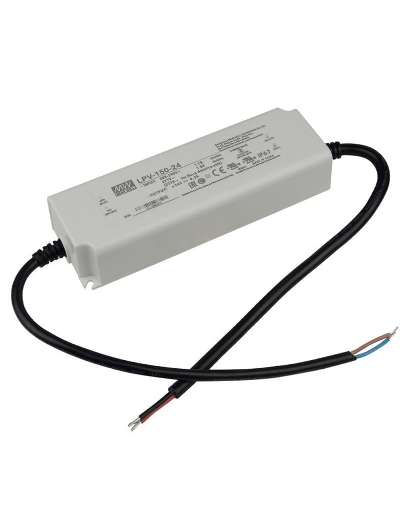 Alimentatore LED 24V 150W 6,25A IP67 Impermeabile - Trasformatore per Strisce LED e Installazioni Esterne
