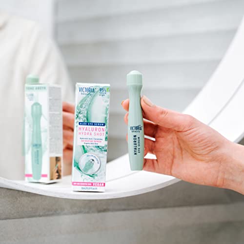 Victoria Beauty Eye Serum Roller with Niacinamide, Hyaluronic Acid, Polyglutamic Acid and Aloe, for Dark Circles Puffy Eyes - Image 2