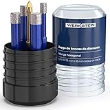 COMPATIBILIDAD PERFECTA - Gracias a su vástago hexagonal de tamaño preciso, de 6,3 mm, puedes utilizar las brocas para perforar granito con los taladros y destornilladores inalámbricos convencionales de numerosas marcas conocidas. Esto se ha garantizado mediante la fabricación de conformidad con la norma ISO 1173.
