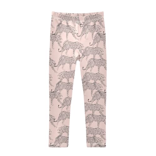 CaTaKu Girls Leggings Spots Wild Animal Leopard Leggings for Girls Kids Athletic Workout Yoga Pants Size 4-10T