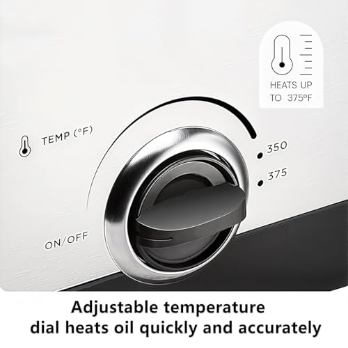 Friteuse électrique 2.5L anti-éclaboussures avec thermostat pour friture propre