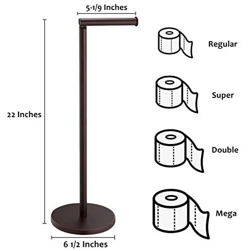 2 Pack Toilet Paper Holder Stand, Brushed Nickel & Oil Rubbed Bronze Toilet Paper Stand, Free Standing Toilet Paper Holder For Bathroom, Housen Solutions #TOP4