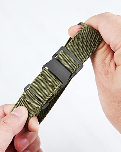 Image of BINLUN Elastic Nylon Watch Band 18mm 20mm 22mm Marine Nationale Fabric Military Parachute Replacement Watch Strap Men Women Silver & Black Buckle - Upgraded Hook-and-Loop Buckle