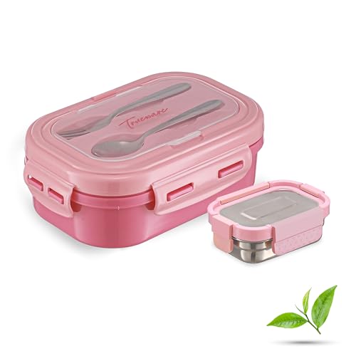 Image of Trueware Picaso Jr. Insulated Inner Steel Thermoware BPA Free, Airtight, Food Grade, 2 Containers Lunch Box 750 ML | for School, Kids, Boy & Girl | Hot Lunch Box