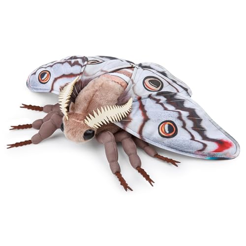 Frankiezhou Home Emperor Moth Plush Toy - Realistic Emperor Moth Stuffed Animals 11in, Lifelike Soft Big Moths Plushie Model Toys, Unique Plushs Gift Collection for Kids