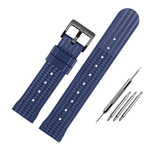 Bracelet caoutchouc 20mm 22mm gaufré haute résistance pour montre Omegas IWC