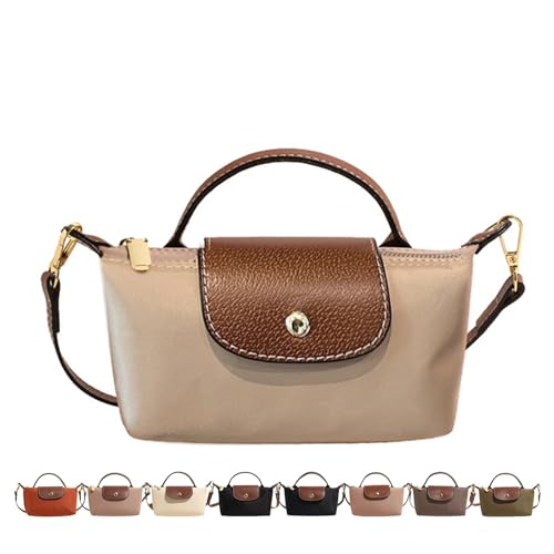 Mini bolsa transversal moderna, bolsas de mão com alça ajustável para mulheres, bolsa de ombro feminina, Caqui, 9.41 inches x 3.9 inches x 2.34 inches