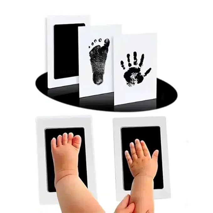 Inkless Baby Handprint & Footprint Kit – No-Touch Safe Ink Pad with 2 Imprint Cards – 100% Mess-Free & Non-Toxic for Newborns, Infants and Toddlers (Black, 0–6 Months)-image-23