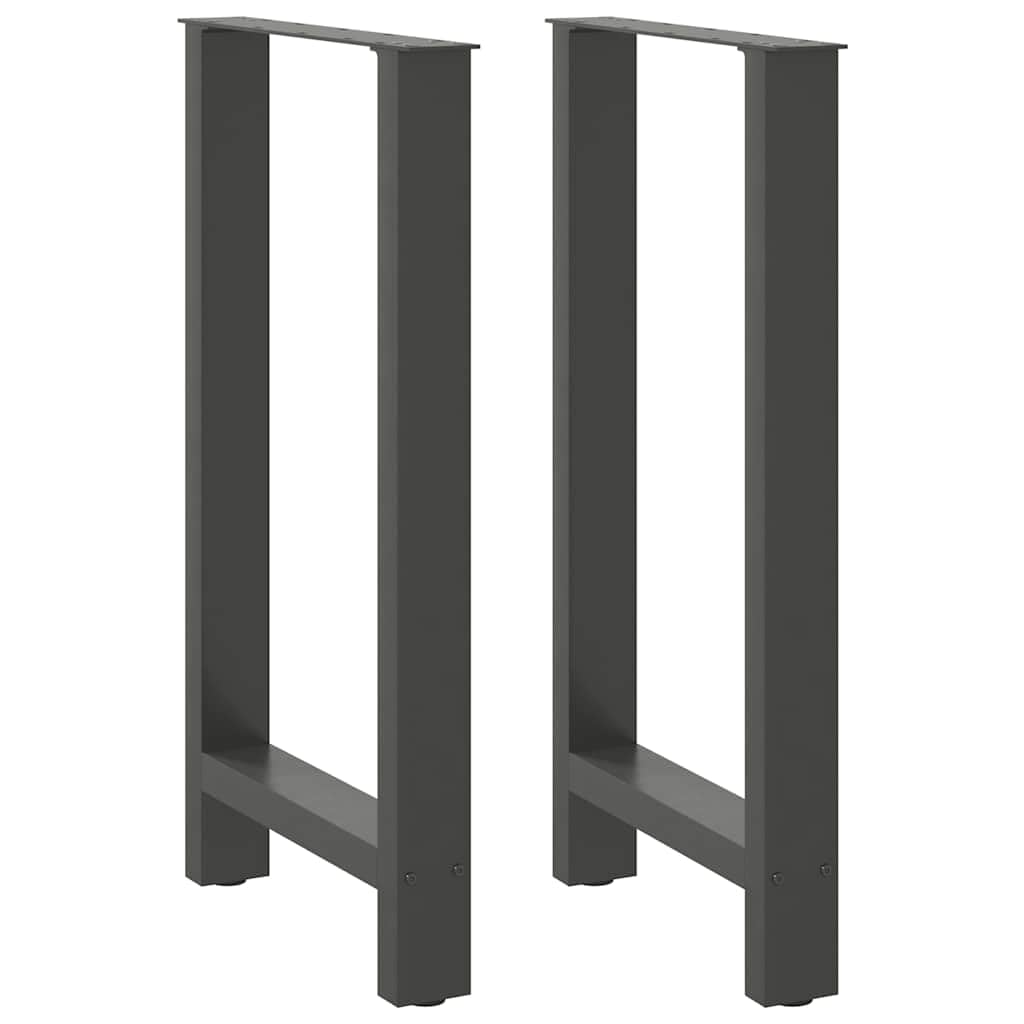 Lot de 2 pieds de table de bar avec revêtement en poudre - 40 x 90 cm - En acier - Avec pieds de nivellement réglables - Forme carrée pour la stabilité - Trous pré-percés et vis pour le