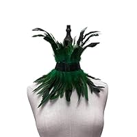 Ensemble Tour De Cou & Manchettes Plumes Gothiques - Déguisement Halloween, Cosplay, Fête