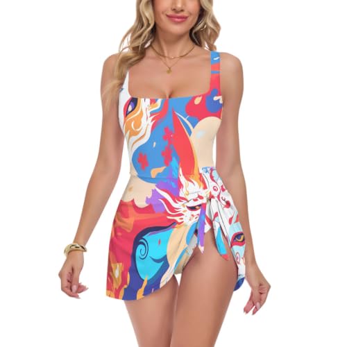 Bañador de zorro japonés para mujer ideal para vacaciones de verano y días de piscina