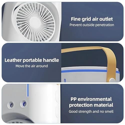 Image of VoiDrop Double Ended Spray Air Cooler Fan with Remote Control, Dual Turbo Cooling Fans, Portable Mist Air Cooler, USB Rechargeable Tower Fan with LED Light, Adjustable Wind Speeds for Home, Office