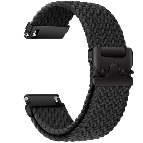 RUIMAYA Bracelet de Montre en Nylon, Bracelet de Sport Tressé Elastique 22mm et Respirant Convient à la Plupart des Montres Intelligentes et Montres-Bracelets...