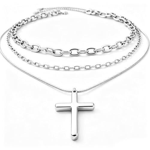 Collier croix plaqué or 18k pour homme au design vintage unique