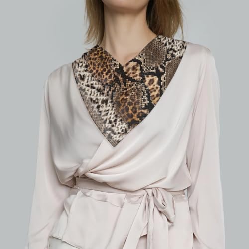 Snake Skin Pattern Fashion Hair Scarf Lightweight Silk Feeling Head Scarf Square Bandanas for Women 23.6×23.6 Inches4