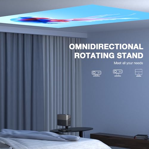 Image of [Officially-Licensed APP & 2500ANSI] 4K Projector with WiFi and Bluetooth,3D Dolby Audio and Auto Focus Smart Projector,Outdoor Movie Home Theater Proyector with Omni-Adjustable Stand (grey)