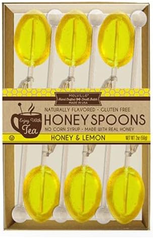 Melville Candy Lemon Honey Tea Spoons Stirrers, Made With Real Honey Gift Box, Pack of 6 image 2