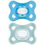MAM Comfort Baby Pacifiers, Lightweight One-Piece Full Silicone Binky for Newborns 3-12 Months, BPA-Free, Easy to Clean Pacifier, Best for Breastfed Babies, with Sterilizer Case, 2 Count Binkies