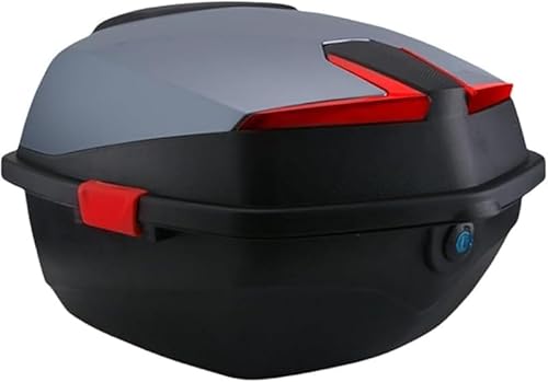 AZIEBAY自転車リアボックストップボックス、ユニバーサルキーロック付き、防水、防塵、あらゆる種類の車両に適し、高耐久性ABS素材、大容量、実用的、多機能、耐久性、ポータブル、安心してご購入ください。