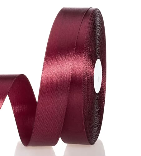 サテンリボン ワインレッド 幅15 mm 縦長100ヤード 約91メートル 大容量 ギフトラッピング用リボン ちょう結び 包装 贈り物 プレゼント用 長い お徳用 花材 花束 装飾 クラフト DIY 手芸用アクセサリー わいんれっど（Amazon）